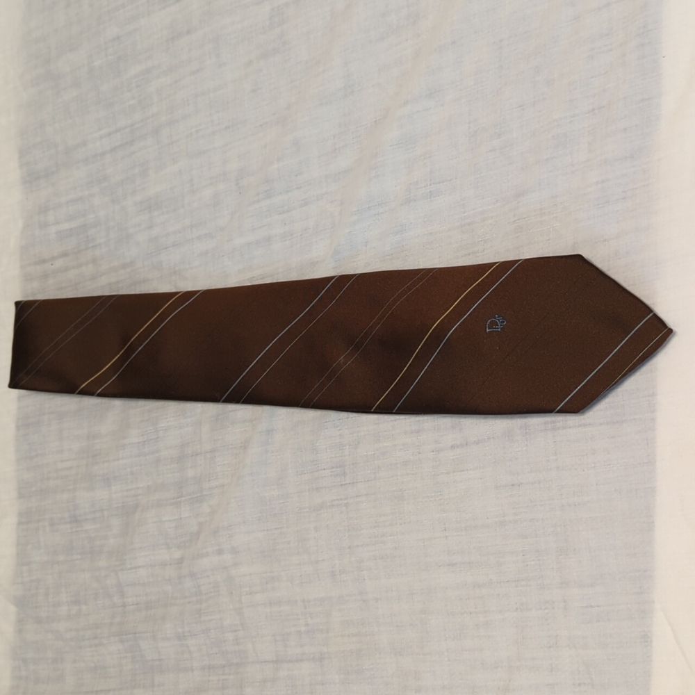 Dior Vintage Brown Tie - Picture 2 of 8